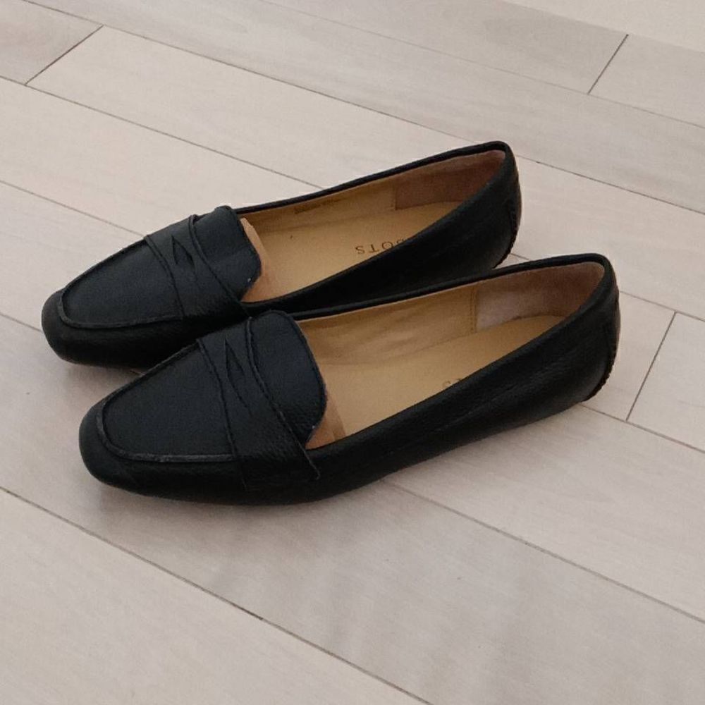 Talbots Women's Jessie Genuine Leather Loafer Flats Black Size 6.5